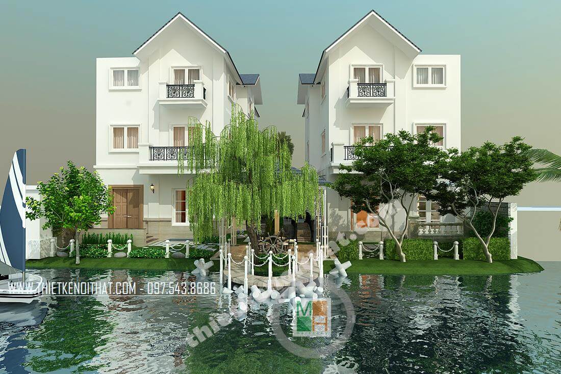 Thiết kế biệt thự Vincom Village Vinhomes song lập hiện đại - Mr. Đức